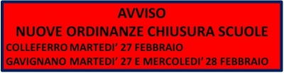 ORDINANZA CHIUSURA SCUOLE