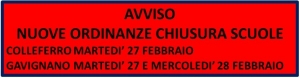ORDINANZA CHIUSURA SCUOLE