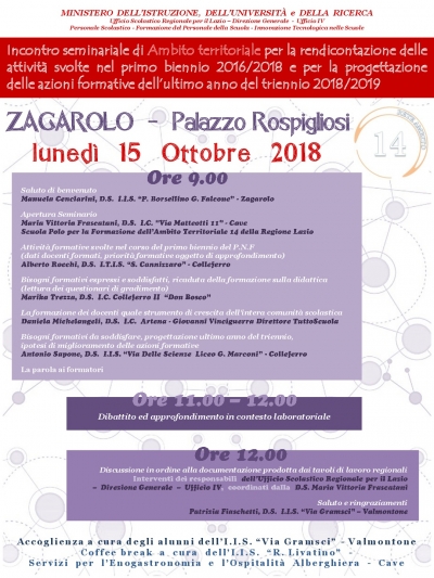 INCONTRO SEMINARIALE ZAGAROLO LUNEDI 15 OTTOBRE