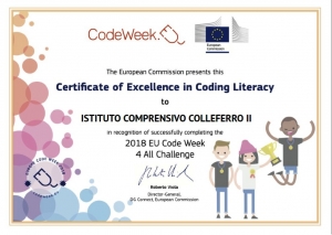 CERTIFICATO DI ECCELLENZA CODING CODE WEEK