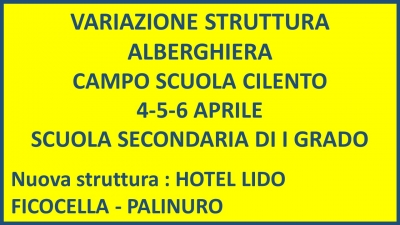 COMUNICAZIONE CAMBIO ALBERGO
