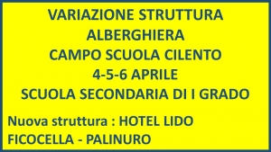 COMUNICAZIONE CAMBIO ALBERGO