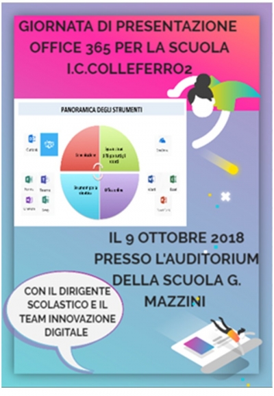 Giornata di presentazione piattaforma OFFICE 365 9 Ottobre plesso Mazzini, vieni a scoprirla