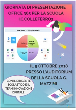 Giornata di presentazione piattaforma OFFICE 365 9 Ottobre plesso Mazzini, vieni a scoprirla