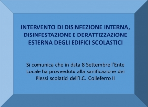 Sanificazione locali scolastici